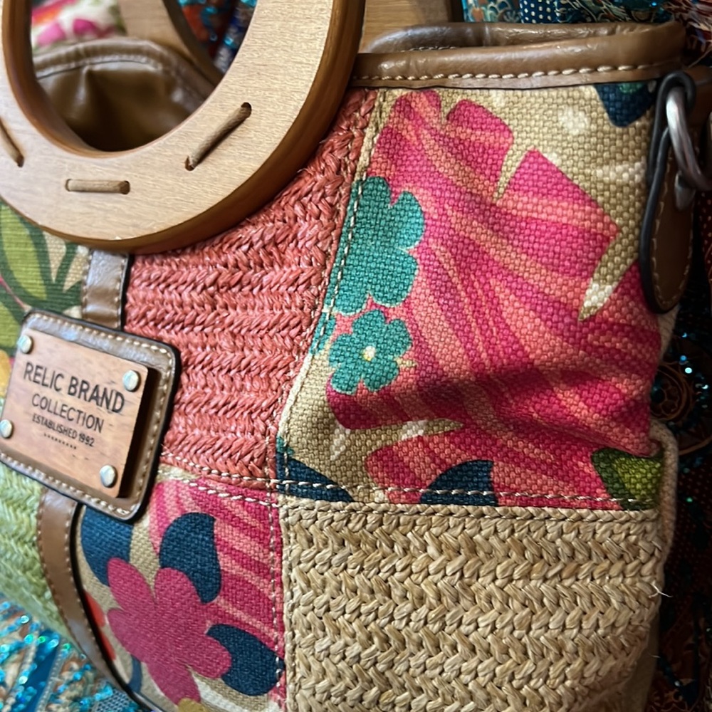 Relic Medium Sized Purse Patchwork Floral Flower … - image 3